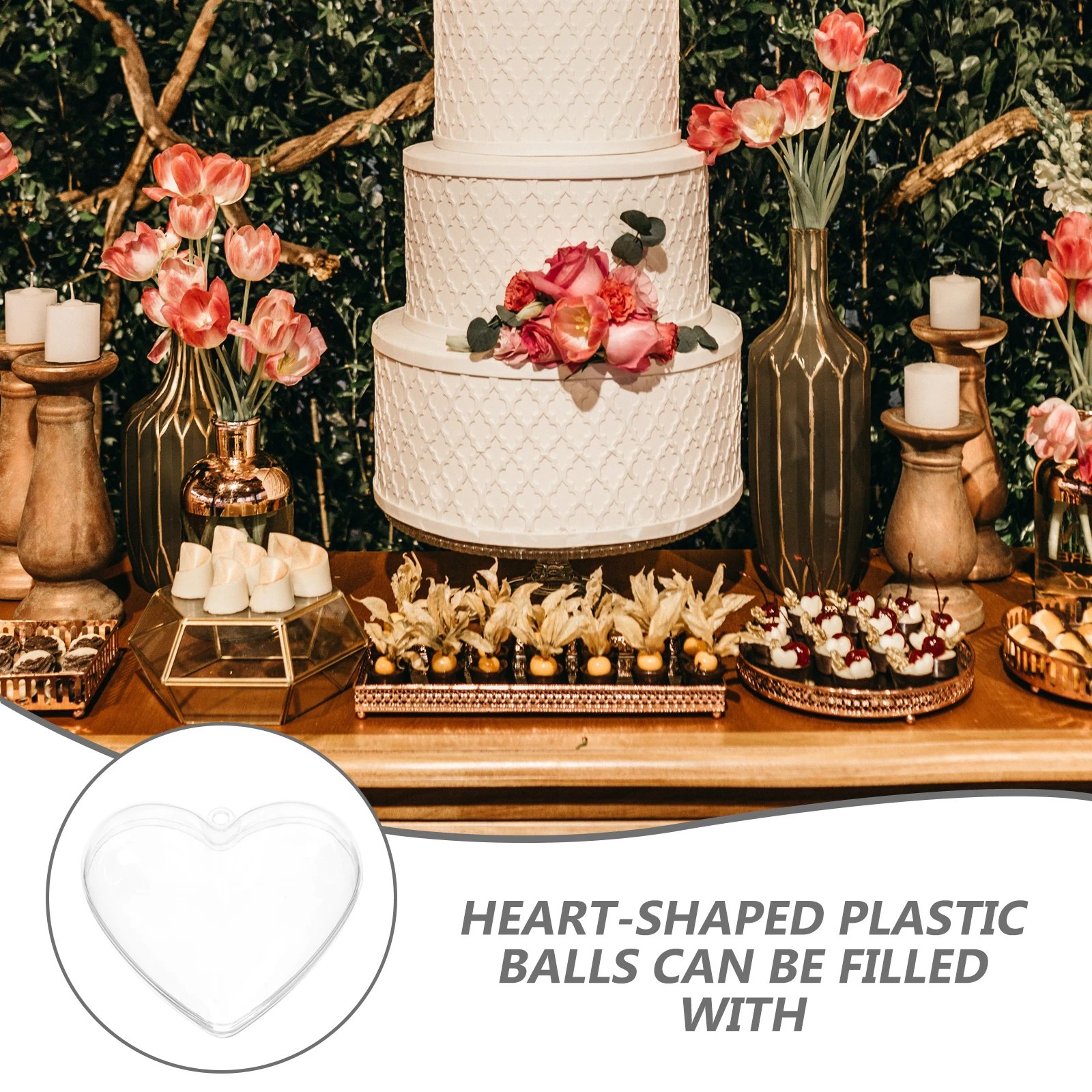 

Heart Shaped Plastic Ball C y Container Clear Gift Boxes Storage Cases Treats Durable Practical Use Lightweight