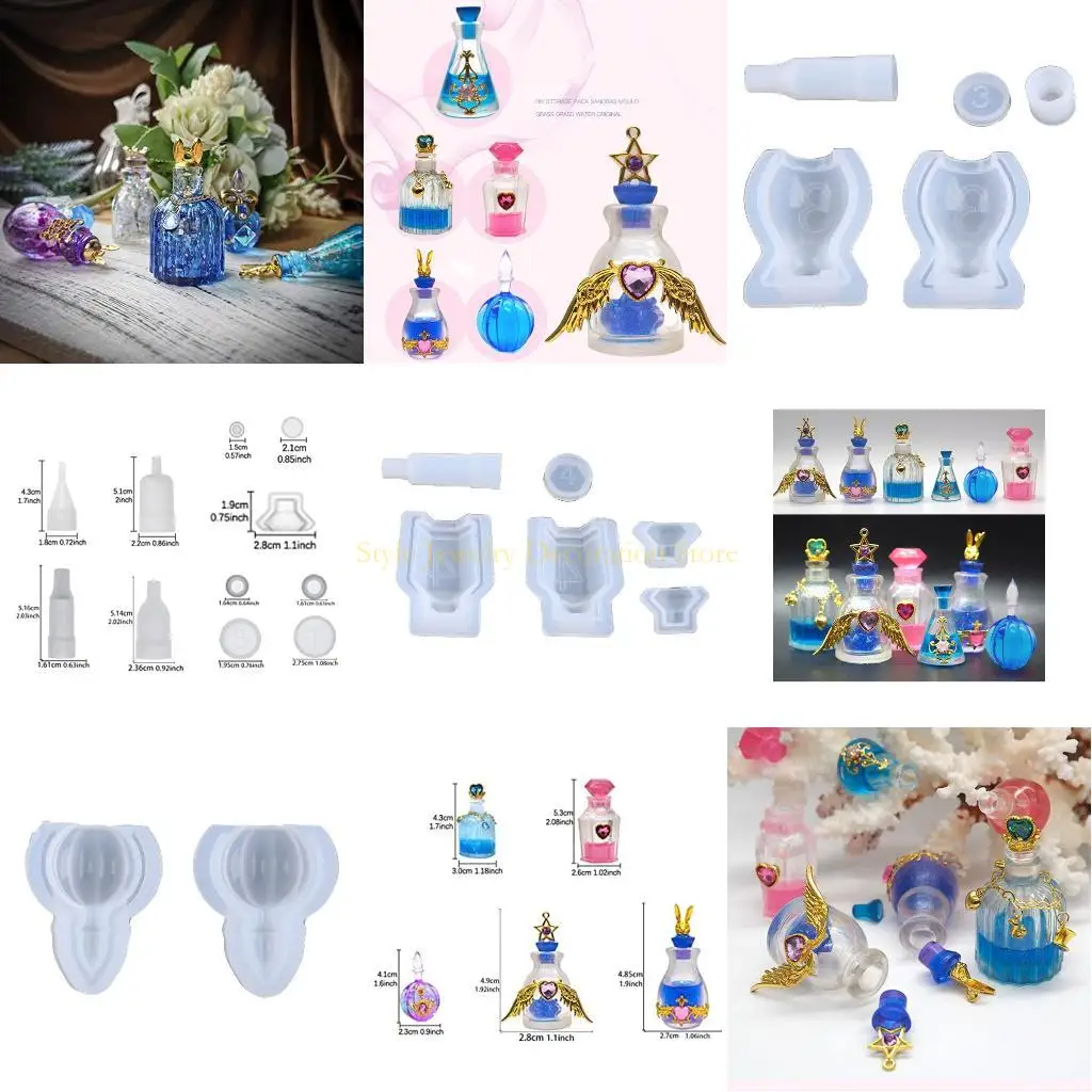 

D46E Jar Mold Silicone,Resin Bottle Mold with Stopper Bottle Epoxy Resin Casting Mold for DIY Storage Bottle Home Decor