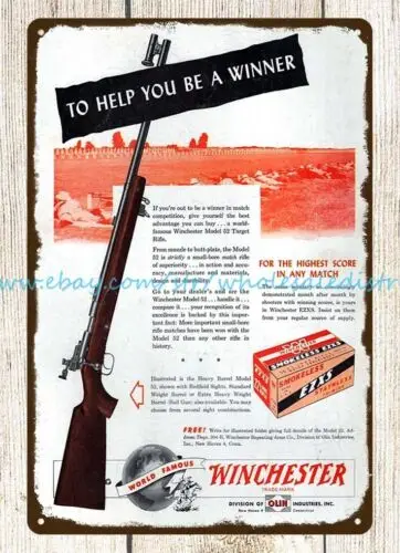 unique home decor 1950 Winchester Firearm gun rifle Hunting metal tin sign