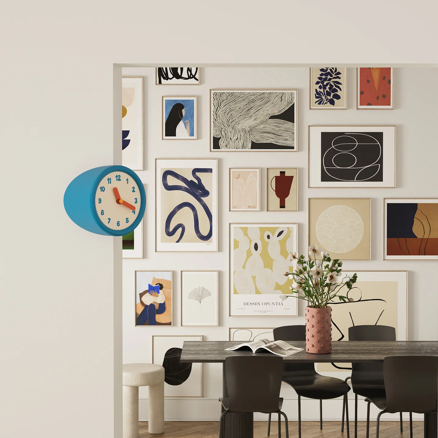 Corner Wall Clock Inside Outside Angles Minimalist Silent No-Drill Renters Modern Geometric Decor Quiet Quartz Movement