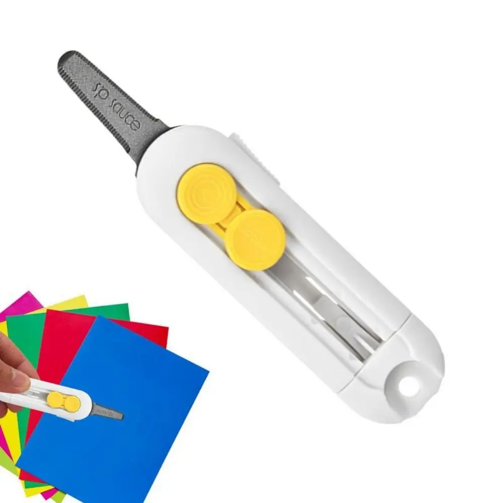 2Pcs Magnetic Courier Opening Cutter Self-locking Rebound Retractable Cartons Box Opener Durable ABS Mini Utility Cutter