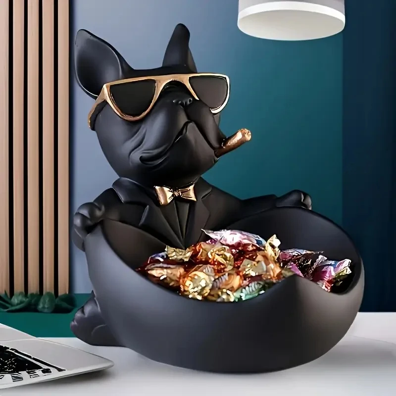 Gafas de Sol Creativas, Estatua de Perro Genial, Estatua de Bulldog, Caja de Almacenamiento, Decoración de Animales, Estatua de Resina, Artesanía, Decoración del Hogar, Regalo