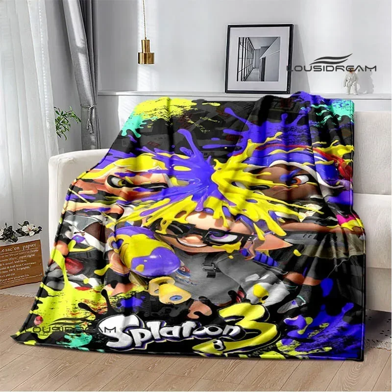 

3D Cartoon game Splatoon Printed blanket Flannel Warm blankets Soft and comfortable blanket bed linings cubre cama Birthday Gift