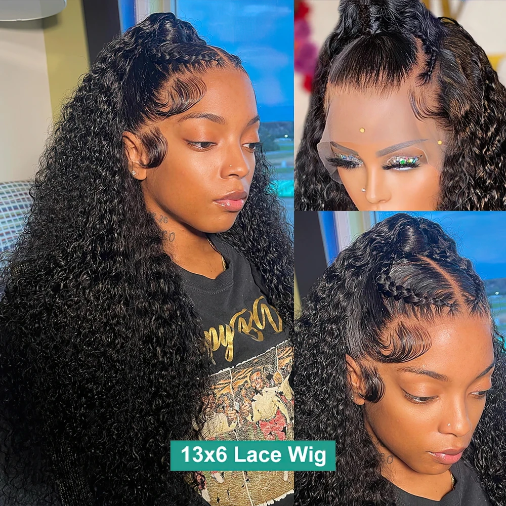250 Density 30 Inch 360 Full Hd Lace Front Human Hair Wig Pre Plucked Glueless Wig 13X6 Deep Curly Wave Frontal Wig Human Hair