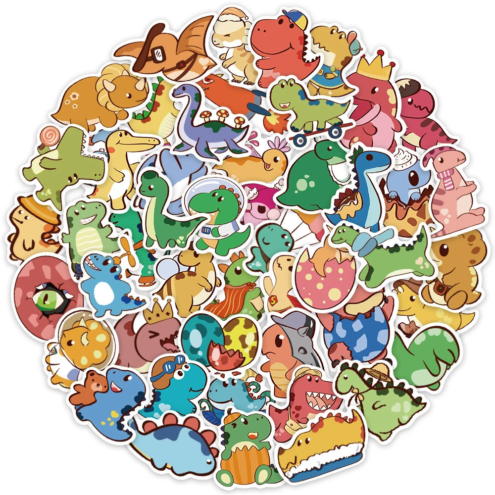 

10/30/50pcs Funny Cute Animal Dinosaur Stickers Cartoon Graffiti Decals Waterproof DIY Skateboard Phone Notebook Sticker Packing