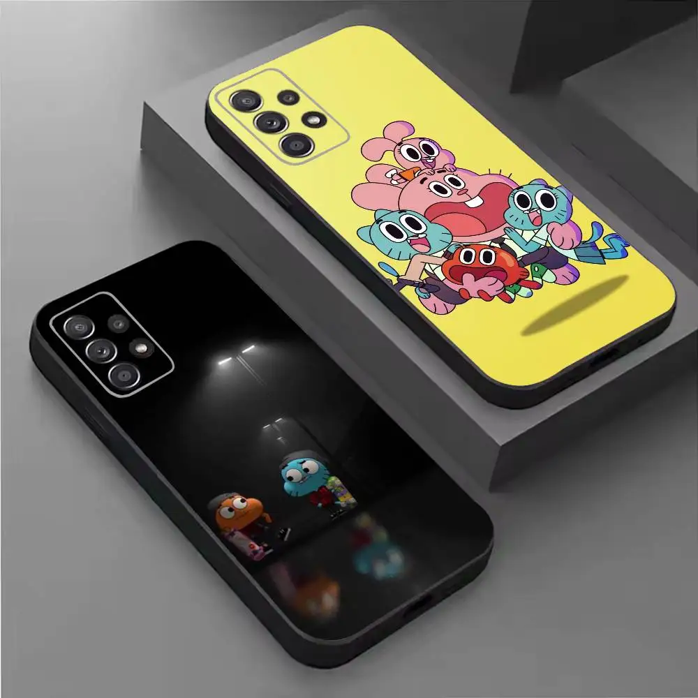 Cartoon A-Amazing World of Gumball Phone Case For Samsung S26,25,24,21,22,21,20,10,9,8,7,6,5,Ultra,Plus,Fe,Lite Black Shell