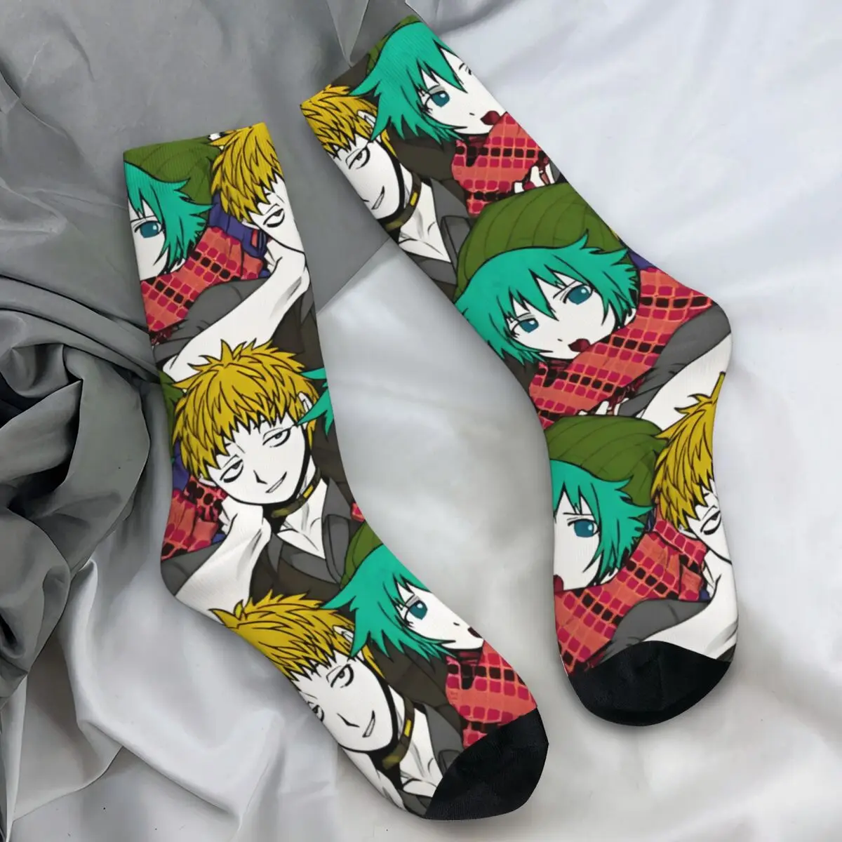 Men's Socks Shin TsukimiKeiji Shinoji Your Turn To Die YTTD Anime Game Stockings Autumn Socks Outdoor Sports Anti Sweat Socks