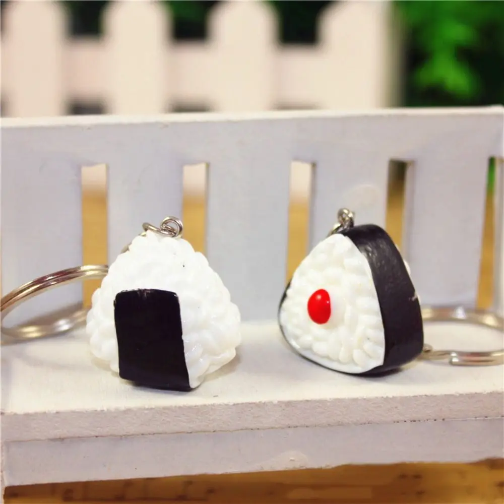سلسلة مفاتيح سوشي محاكاة إبداعية ، نموذج كرة أرز كاواي ، قلادة بسيطة ، ديكورات طعام لطيفة ، مشغولات يدوية #4