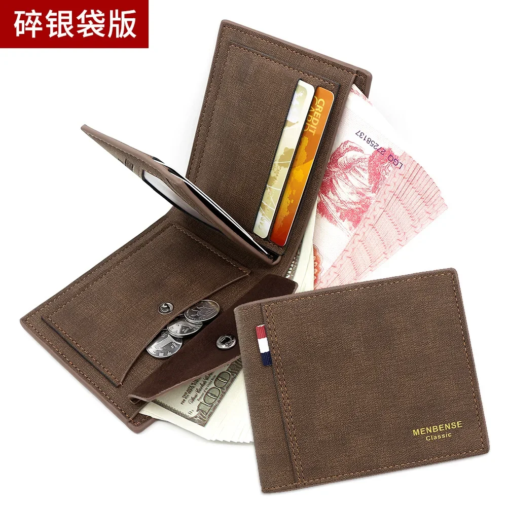 Petits portefeuilles en cuir conviviale ré pour hommes, poche à monnaie classique mince, porte-photo, porte-cartes de qualité, sacs à main courts