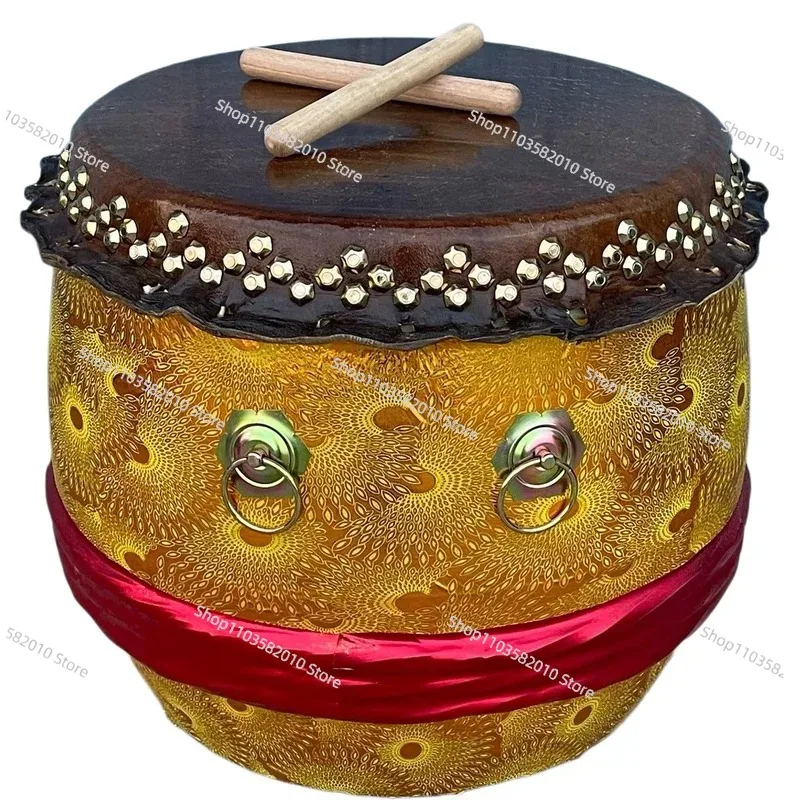 Chinese Handmade Traditional Lion Dance Drum, Folk Art Percussion Instrument