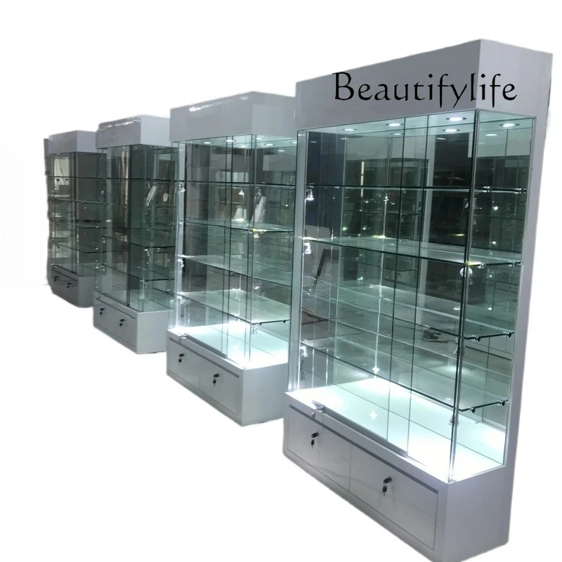 

French style Custom, high end display cases for jewelry showcase modern custom made glass vitrine jewelry display cabinet