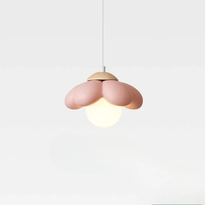 

Modern Minimalism Pink Flower Pendant Lights LED Children Kids Bedroom Bedside Shop Restaurant Creative Decoration Hanging Lamps