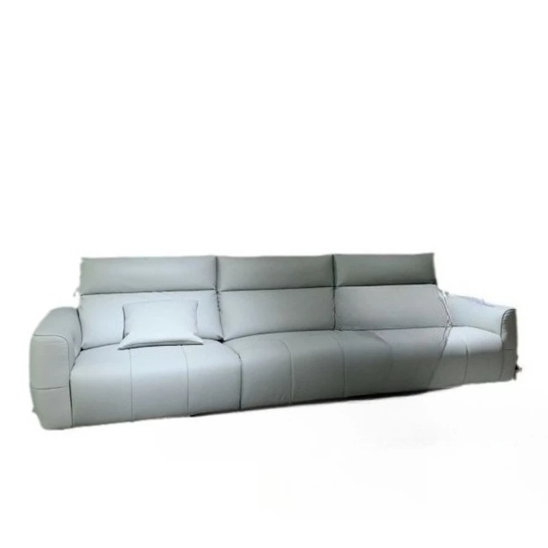 Modern minimalist functional fabric sofa living room small apartment straight row cloth sofa