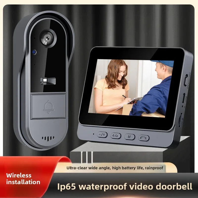 

M15S Беспроводной видеодомофон IP65 Защита от дождя Высокое разрешение Ночное видение Широкоугольный аккумулятор Высокий срок службы батареи