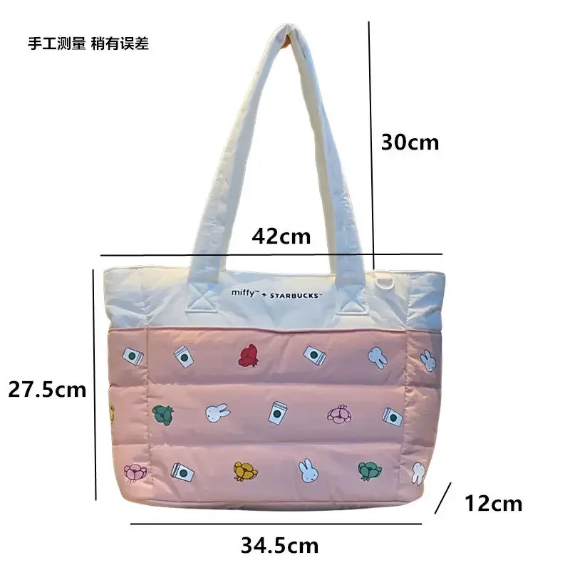 Kawaii Miffy Niedliche Große Tragetasche Tägliche Freizeittasche Multifunktionale Aufbewahrungstasche Geschenk-Spielzeug für Mädchen – Detail 1
