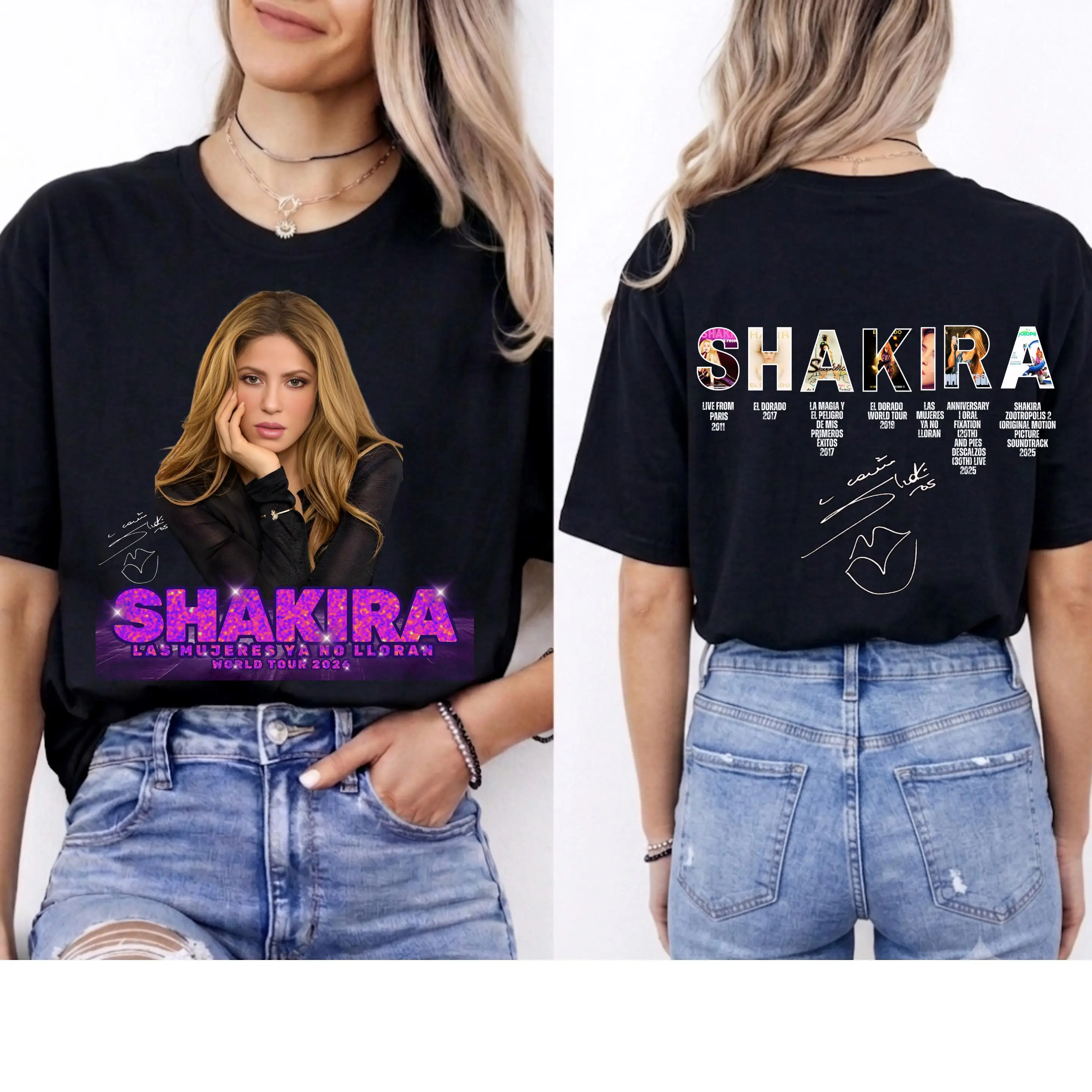 Shakira Las Mujeres Ya No Lloran Tour 2026 Shirt, Shakira Concert Tee, Latin Pop Fan Gift, Double Sided Tour T Shirt