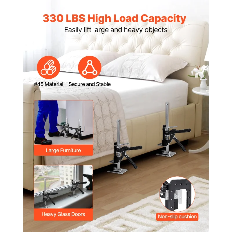 SucceBuy 2 قطعة 170 مللي متر توفير العمالة الذراع جاك تحمل قدرة معدنية اليد رفع جاك أداة مع مستوى المغناطيسي ارتفاع قابل للتعديل #3