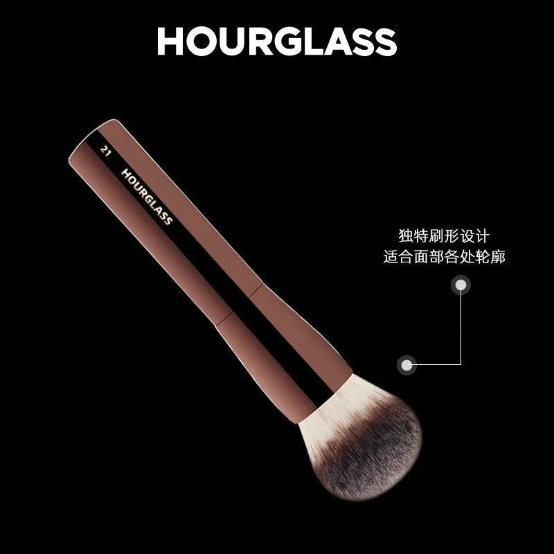 1pc #21 Powder Makeup Brush Full coverage Face Contour Foundation Make Up Brush Round Base setting Metal Handle with box