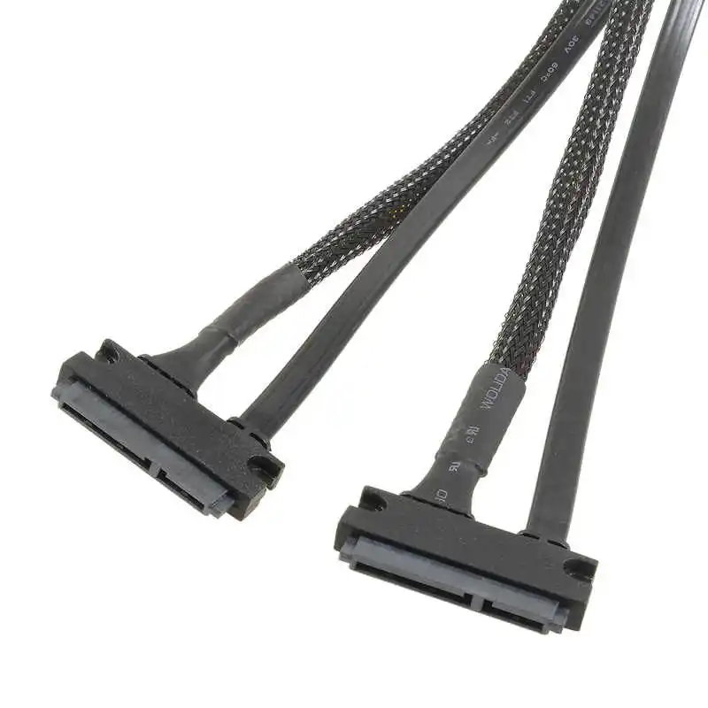 

SATA Extension Cable 7+15Pin SATA3.0 Data Cable & power Cable Female to Female Hard Drive Line Black Nylon Sleevede 30cm