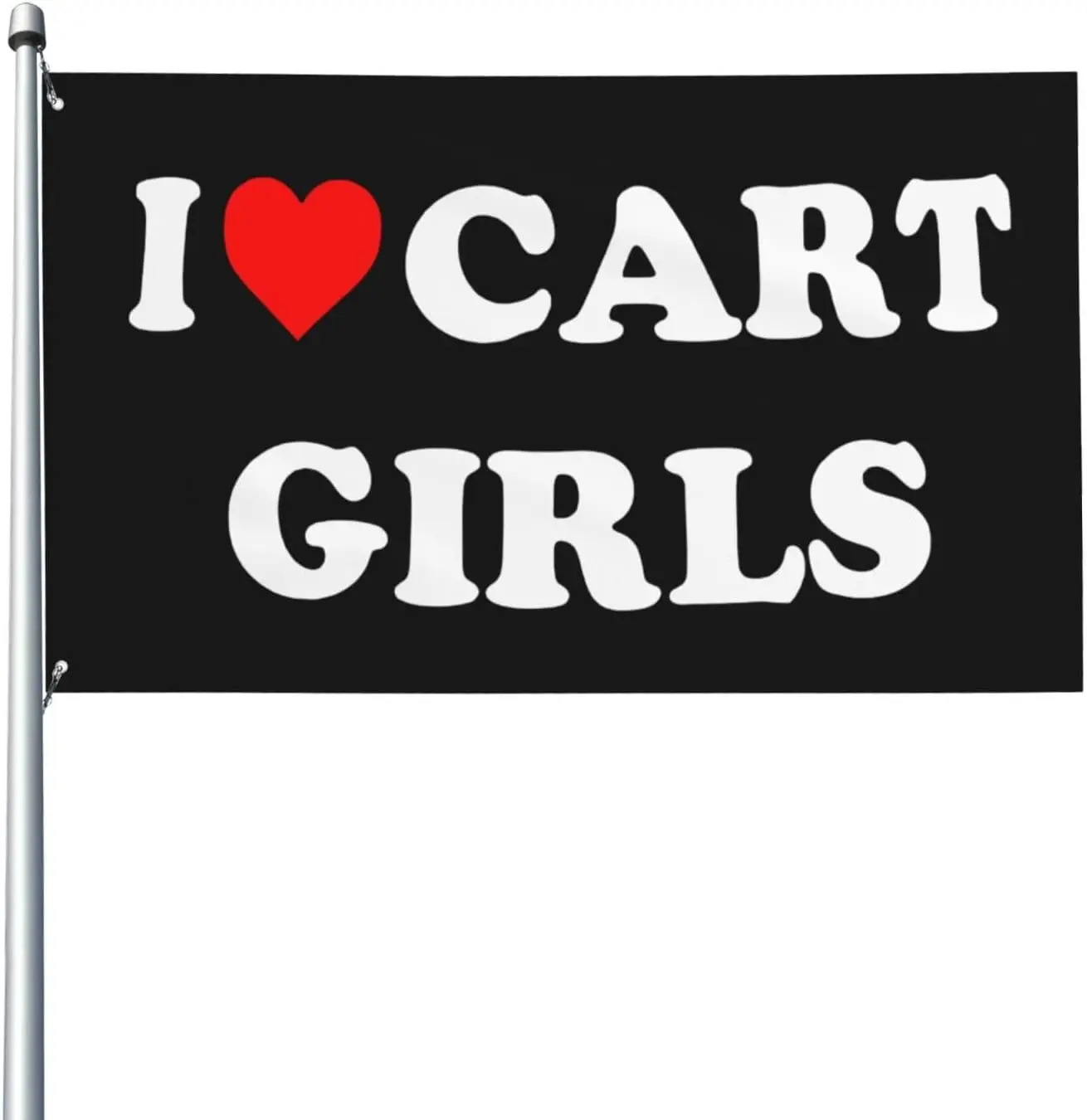 Flagnshow 100% Polyester I-Heart-Love-Cart-Girls Flag