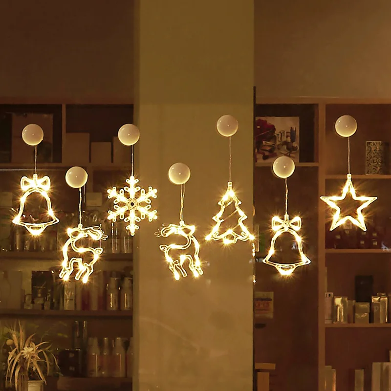 Stern Lichterketten führte Weihnachten Vorhang Lichter Innen Schlafzimmer Home Party Dekoration Schneemann Weihnachts baum Urlaub Lichter