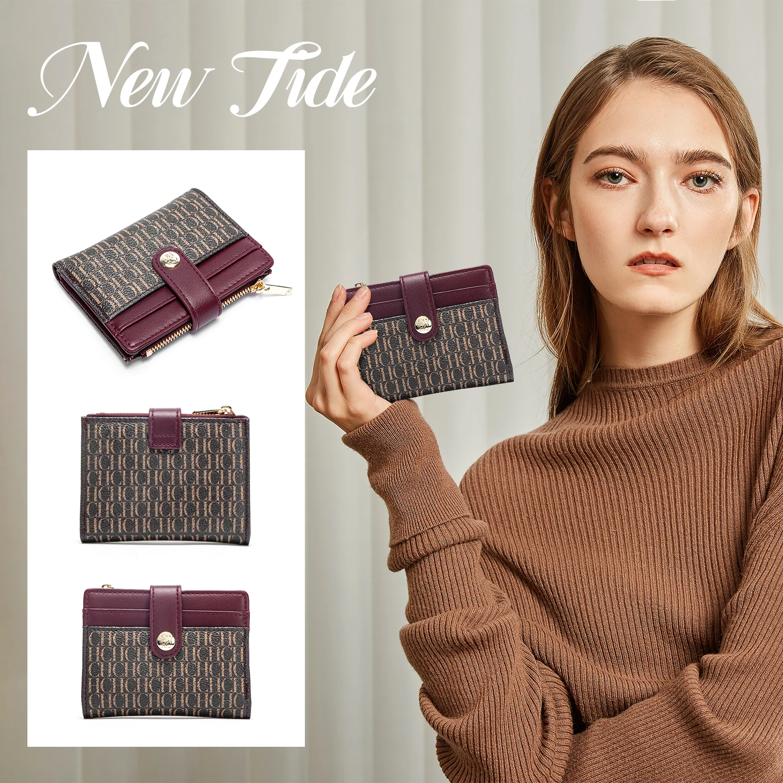 الموضة الكلاسيكية الرجعية الرجال والنساء المحفظة العالمية رسالة مطبوعة المحمولة بطاقة حقيبة صفر المحفظة المحفظة