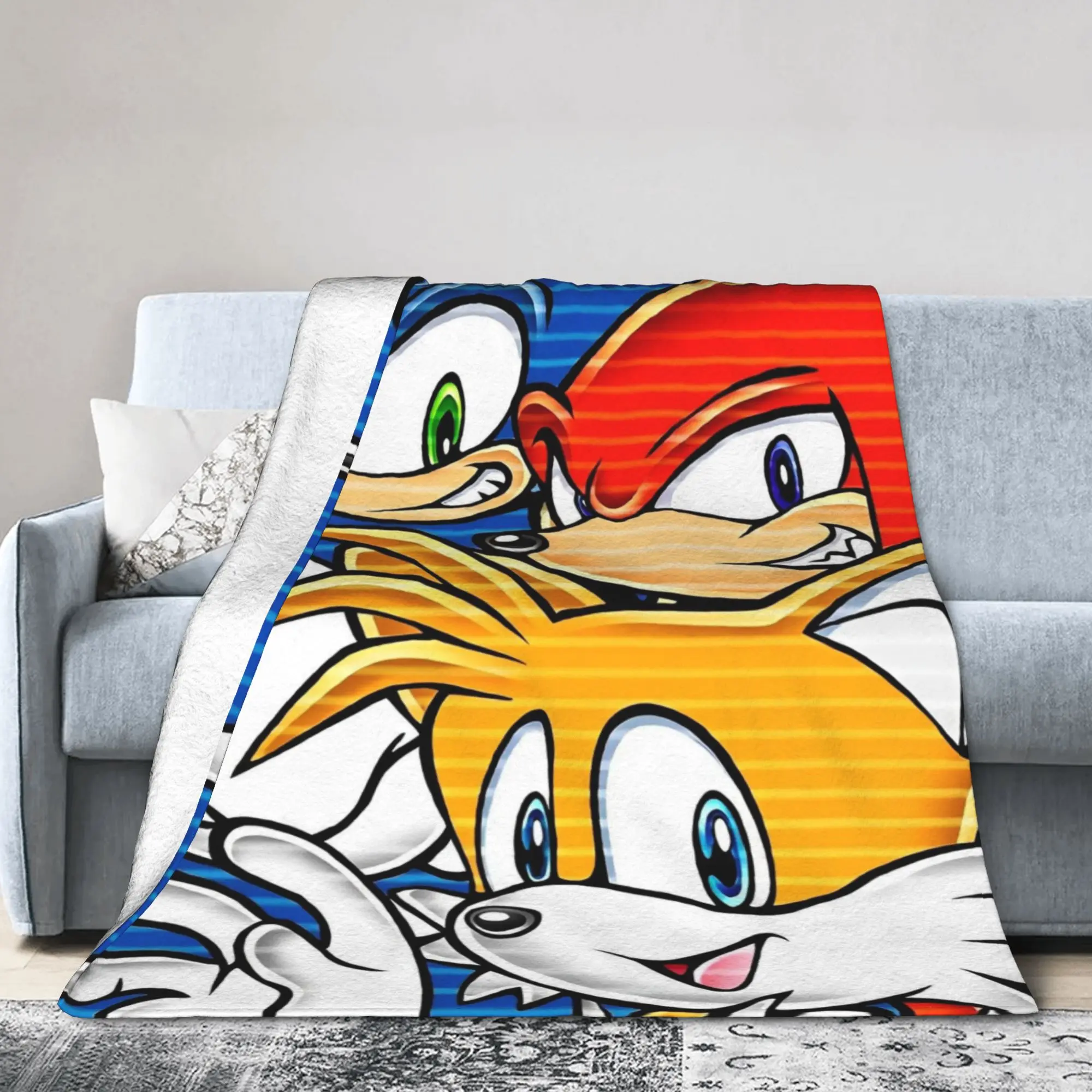 Manta de película Sonices, franela súper suave, regalo novedoso, manta para videojuegos, ropa de cama