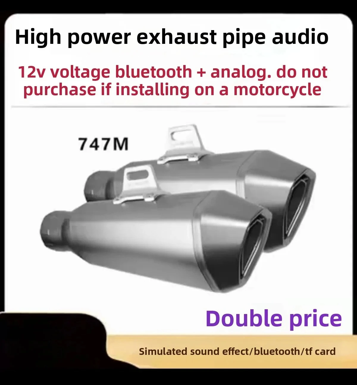 12V Motorcycle Modified Bluetooth Exhaust Sound Simulator, Wireless Remote Control Analog Exhaust Sound Audio Device