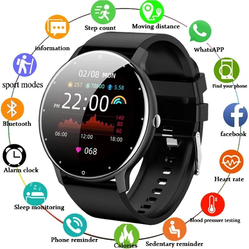 Reloj inteligente LIGE 2025 para hombres y mujeres, relojes deportivos para Fitness, Monitor de ritmo cardíaco, reloj inteligente resistente al agua para Xiaomi Android IOS