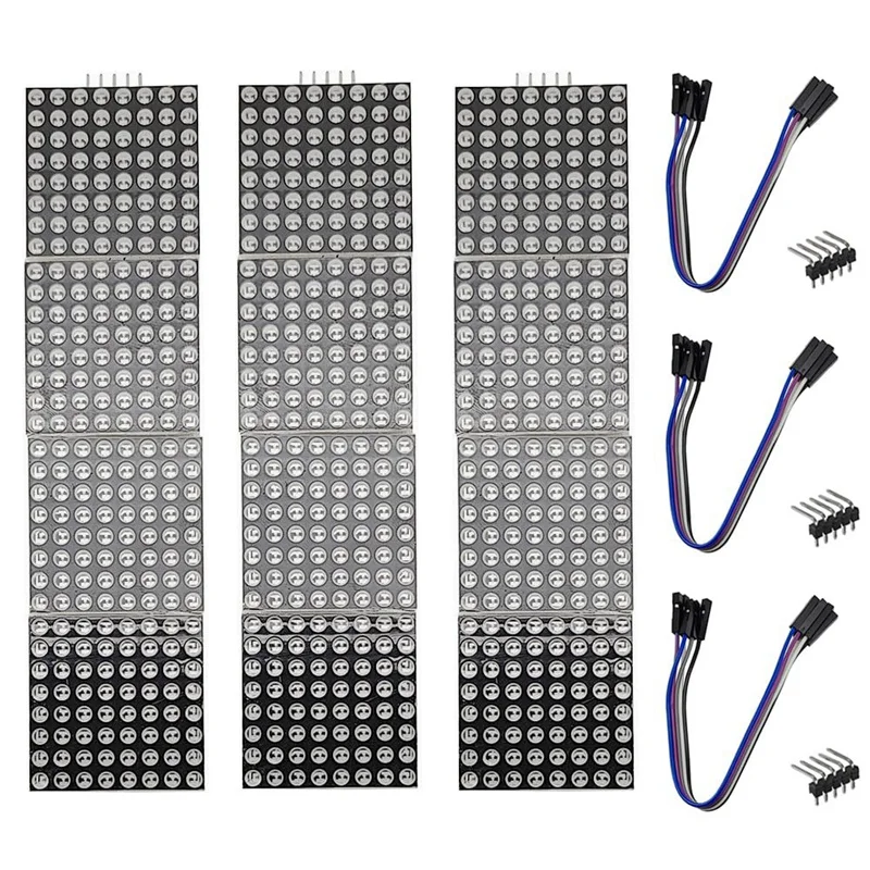 MAX7219 32X8 Dot Matrix LED Display Module 4 In 1 Common Cathode MCU Control With 5Pin Wire For Arduino (Multicolor) Durable