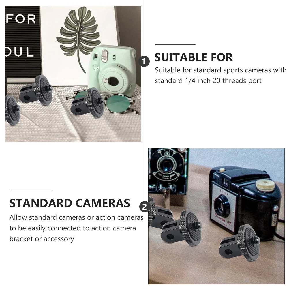 

2 PCS Tripod Adapter Long-lasting Camera Mount for Universal Sturdy Holder 1/4 Aluminum Alloy Convert Monopod Lightweight