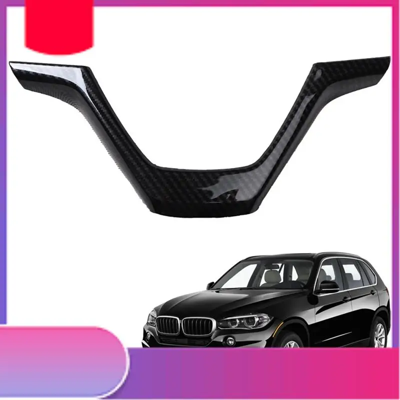 車のステアリングホイールトリムカバーステアリングホイールトリムカバー装飾フレームステッカー-bmw-x5-x6-f15-f16-2014-2019-y79a