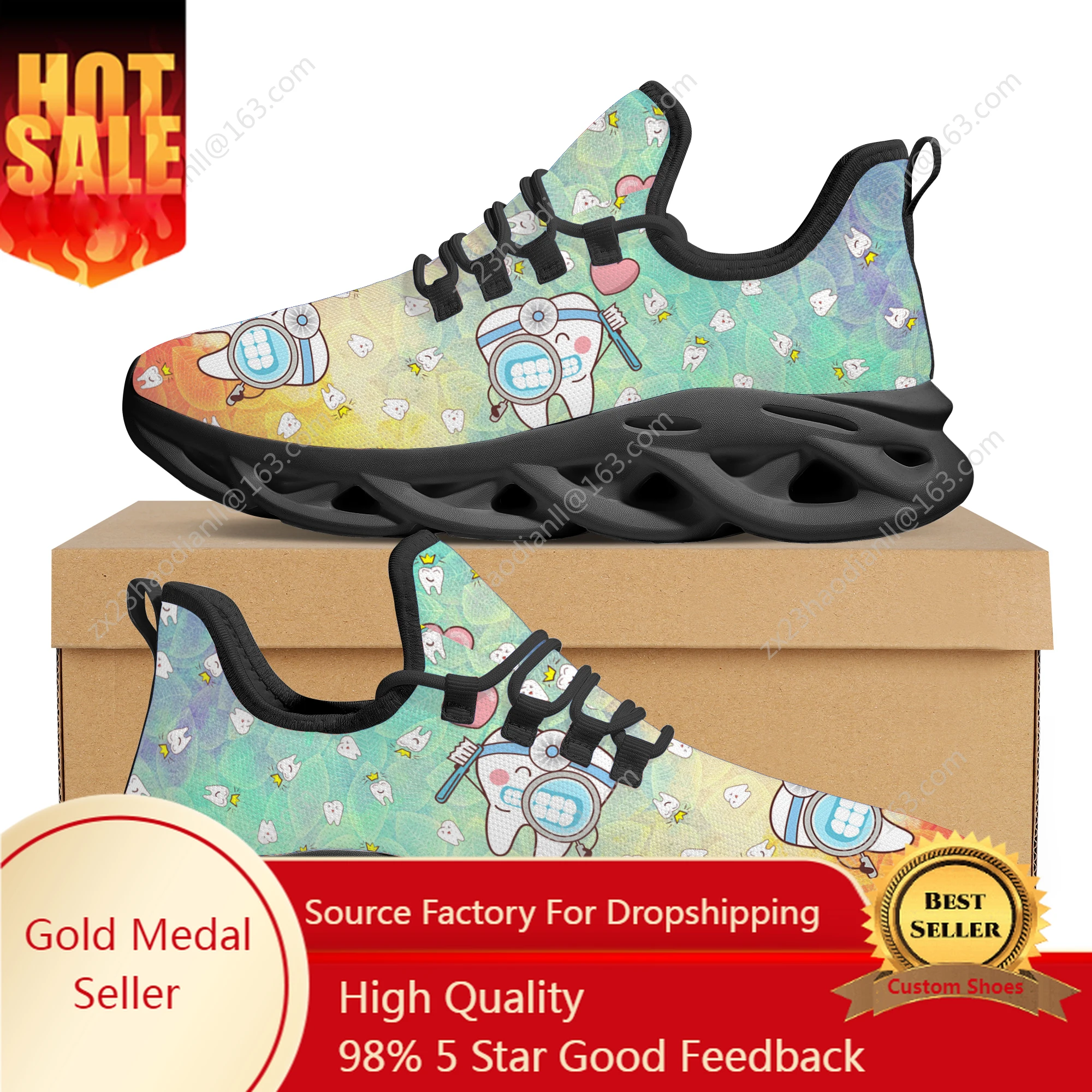 

Cartoon Dental Doctor Brand Design Platform Shoes Comfortable Breathable Outdoor Jogging Shoes New Non-slip Fashion Sneakers