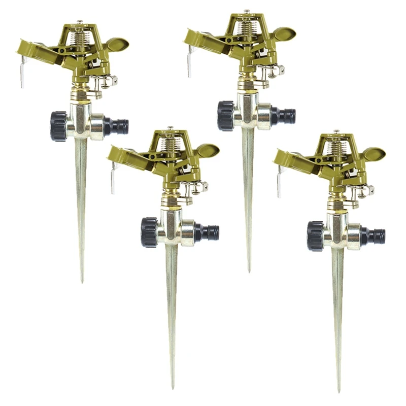 4Pcs Heavy Duty Water Sprinkler Head Sprinklers Base Garden Sprinklers Forarea Lawn Patio Garden