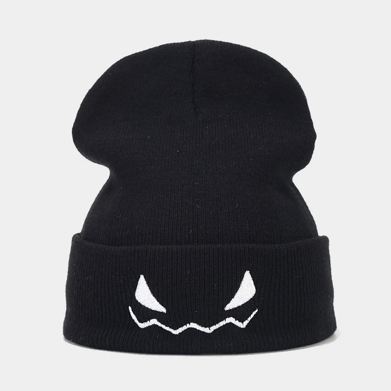 Halloween Pumpkin Warm Knitted Hat for Women Outdoor Brimless Orange Cap Fashionable Versatile Slouchy Beanies view 3