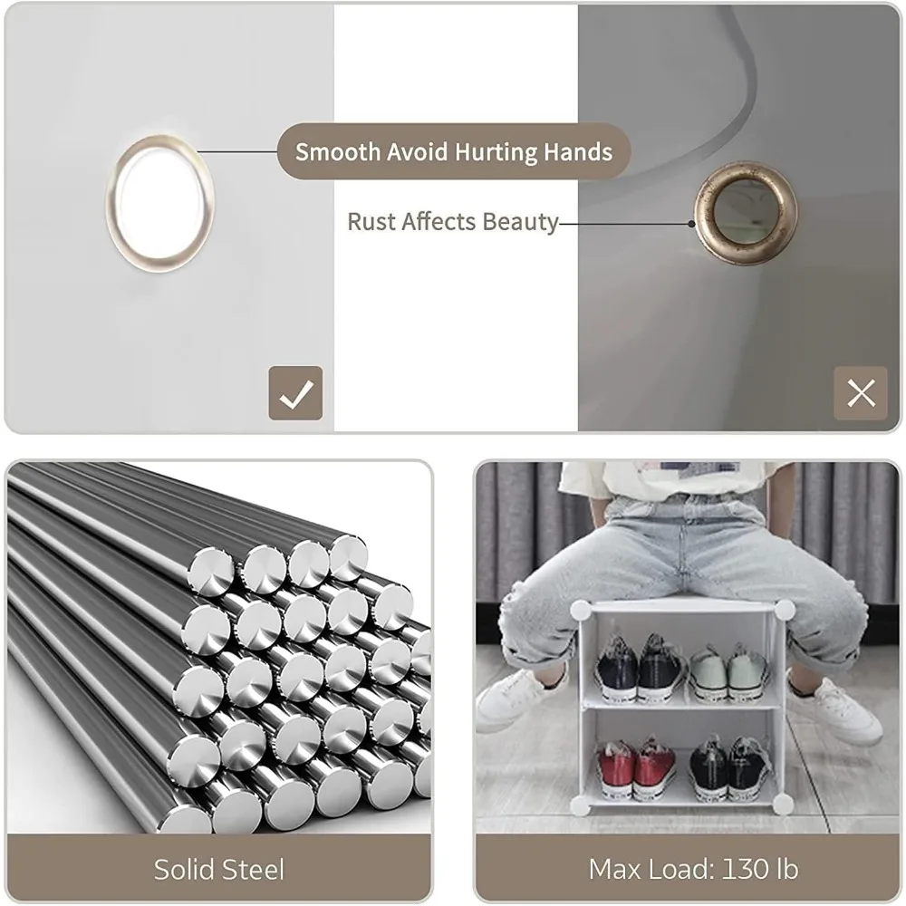 Shoe Rack Storage Cabinet with Doors, Key Holder, Portable Shoes Organizer, Expandable Standing Rack, Storage 32-64 Pairs Shoes