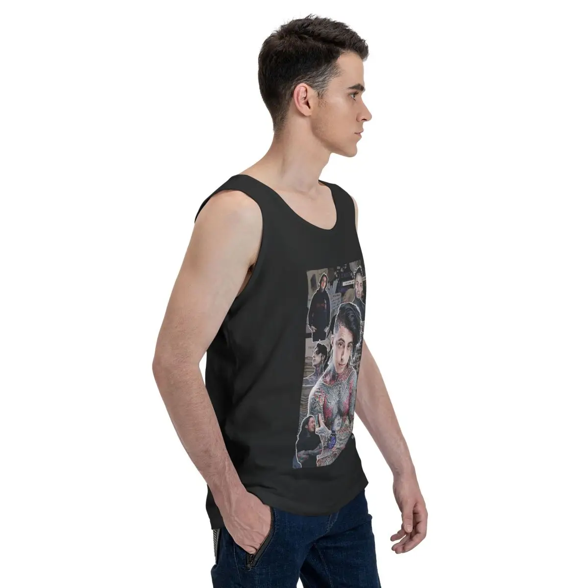 Ronnie Radke Photo Collage High Quality 100% Cotton Men's Sweatshirt Vest Sleeveless Clothing Tees Men Tank Tops T-shirt
