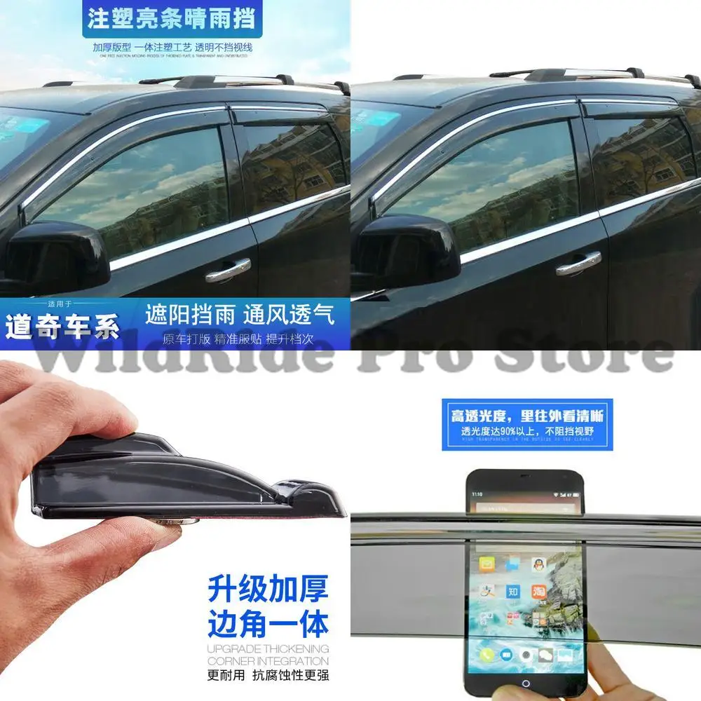 

1 set factory direct sale heavy duty plastic injection rain visor window deflectors for Dodge Caliber Journey