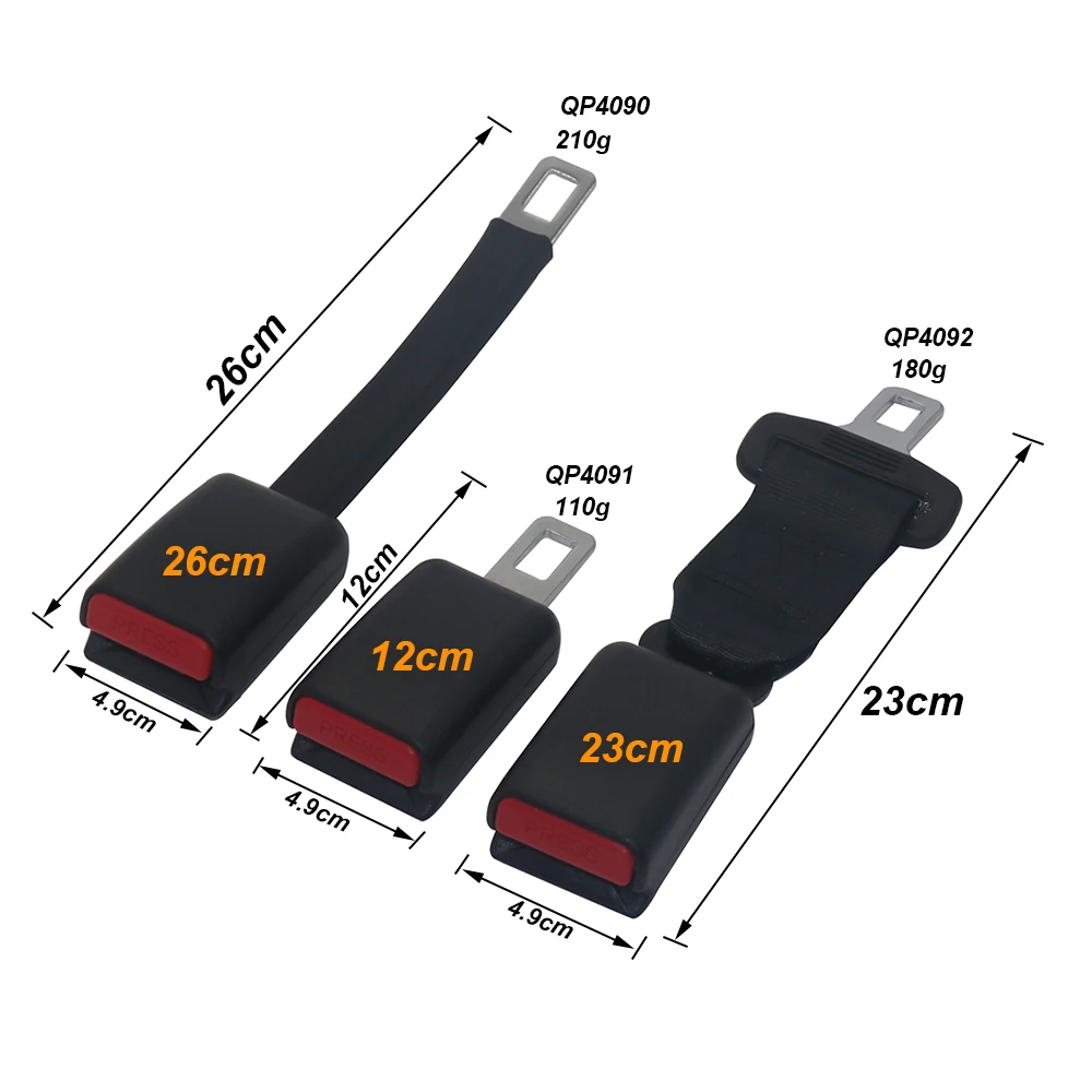 Universal Car Safety Belt 23cm Seat Belt Extension Plug Buckle Seatbelt Clip Adjustable Extender Child Universal Lengthening