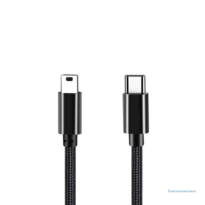 Tangles Nylon Braided Type-C to Mini USB Charging Cable Data Transfer Wire Line for Reliable and Long-Lasting DropShipping