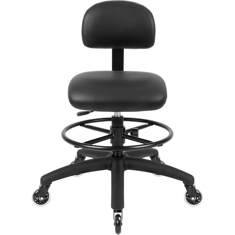 세척 가능한 패브릭 시트와 등받이가 있는 높이 조절이 가능한 의료용 스파 의자, 블랙