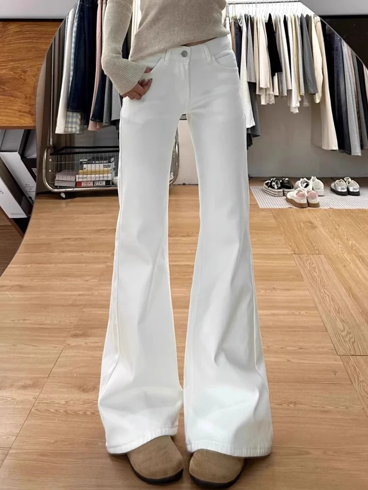 Low Waist Wide Leg Micro Flared Denim Jeans Women's Spring New Style Slimming Elastic Bell Bottoms Cotton Stretch Denim