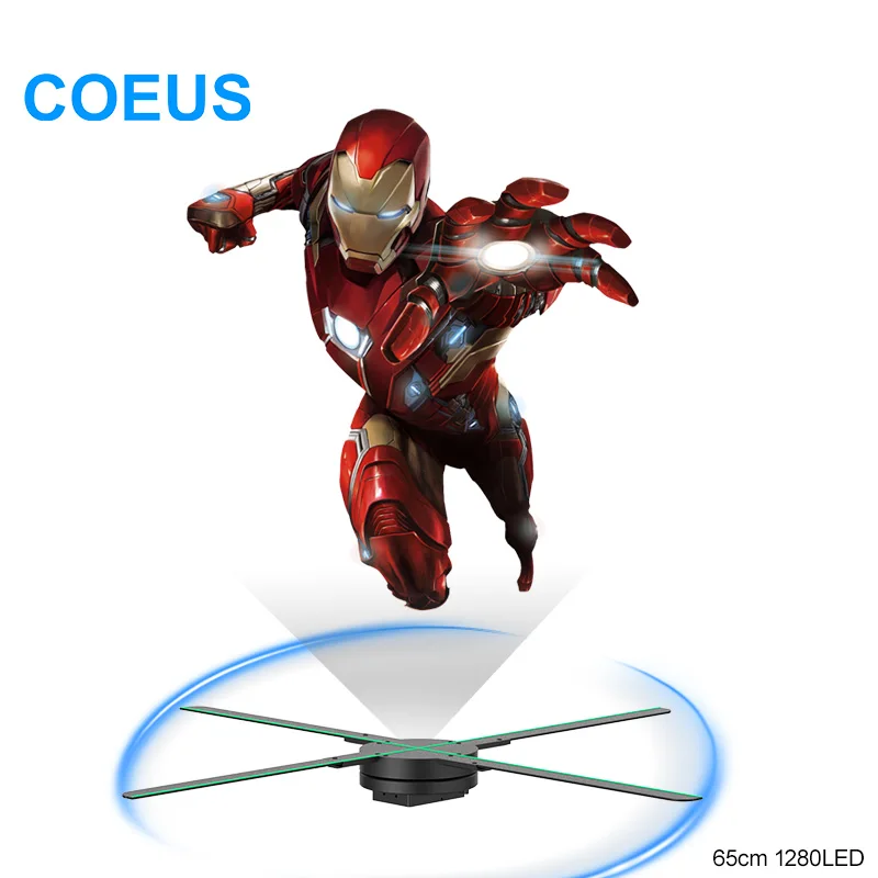 COEUS 65 см 1280 светодиодный цифровой знак 4 лопасти 3D голографический дисплей большие обнаженные глаза 3D светодиодный вентилятор для рекламы поставщик OEM