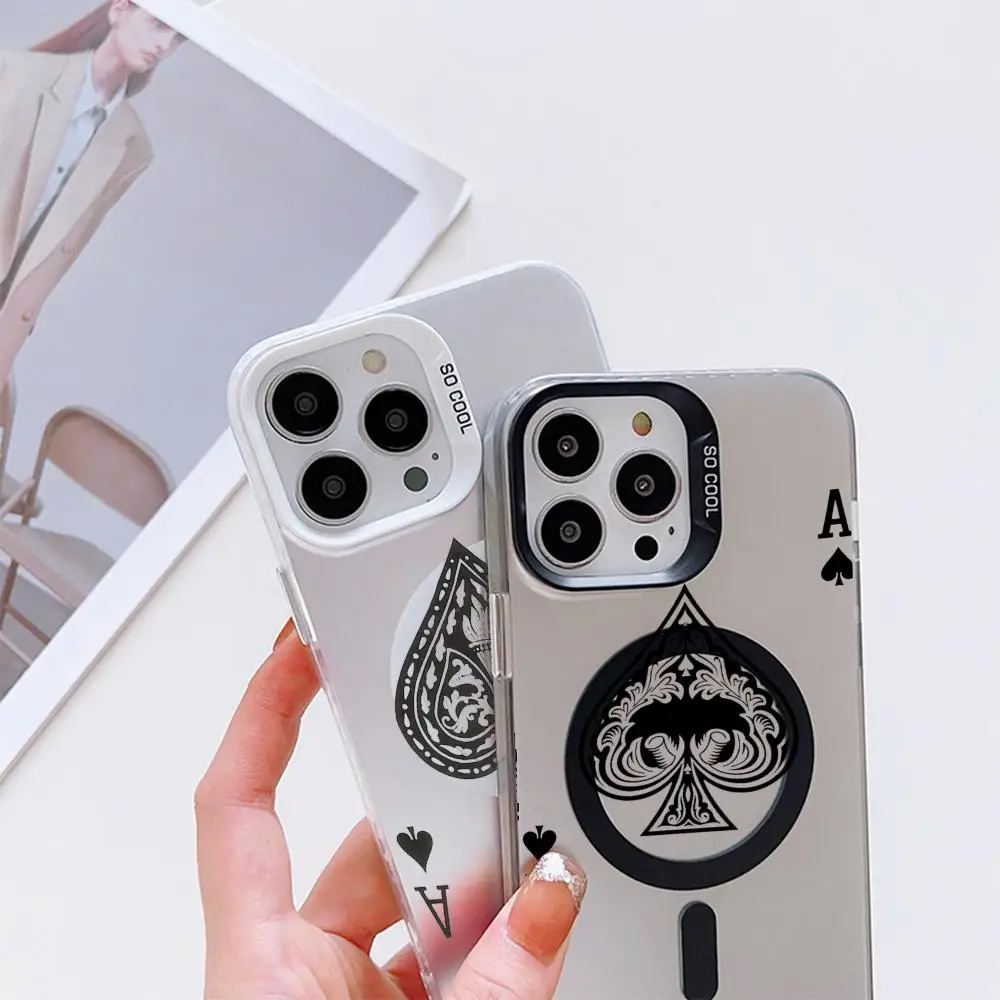 Модный чехол для телефона Ace Of Spades для iPhone 16, 15, 14, 13, 12, 11 Pro Max Mini Plus для IDM Magsafe, чехлы с беспроводной зарядкой
