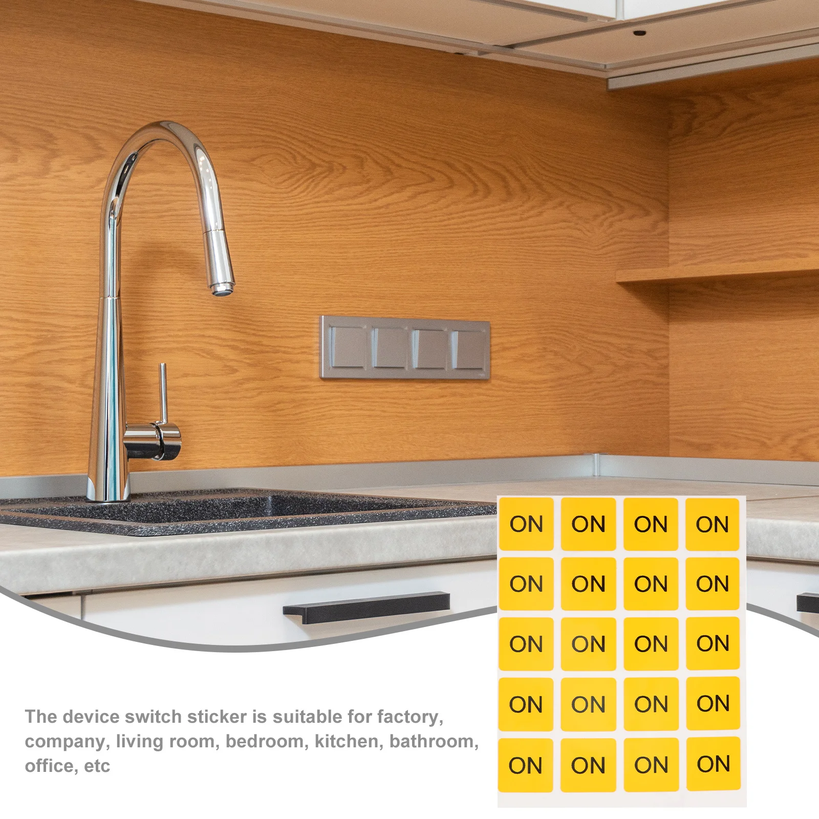 20Pcs Warning Label Stickers Device Switch on Off PVC Caution Decals Home Office Wall Safety Reminder Decorative Stickers