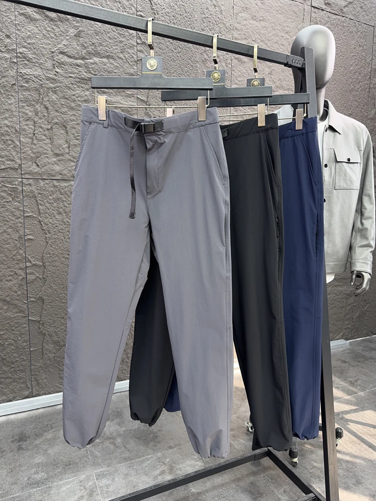 

Ultra Comfortable Slim Fit Lightweight Breathable Men's Casual Pants Spring Summer Pure Color Cuffed Leisure Trousers