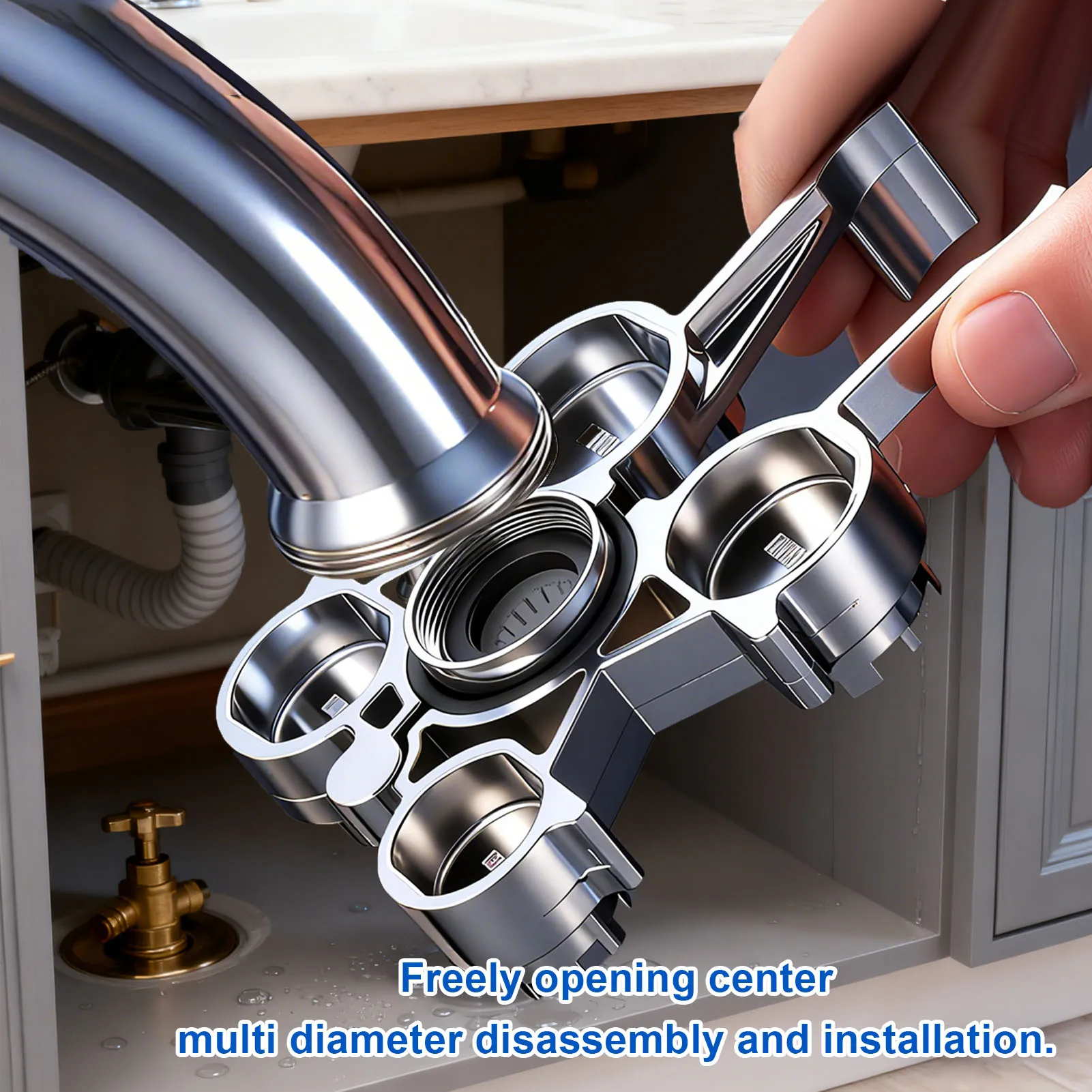 เครื่องมือถอดหัวก๊อกน้ำ 12 in 1 อเนกประสงค์ สำหรับห้องครัวและห้องน้ำ ใช้ได้กับก๊อกน้ำทุกขนาด สำหรับรุ่น TT TJ JR STD TF M16 M18