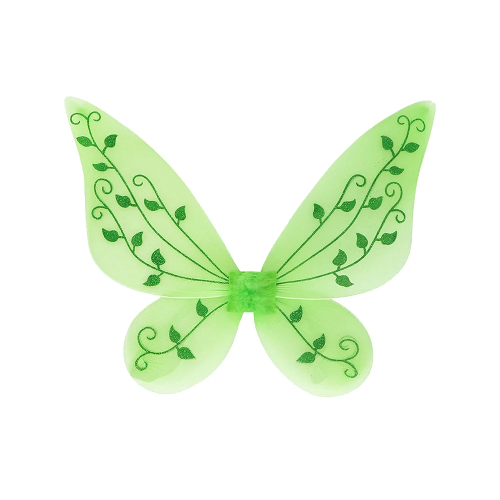 Green Butterfly Fairy Wings Costume Girls Princess Angel Wing Green Leaf Wings 1/3/6Pcs Halloween Christmas Carnival