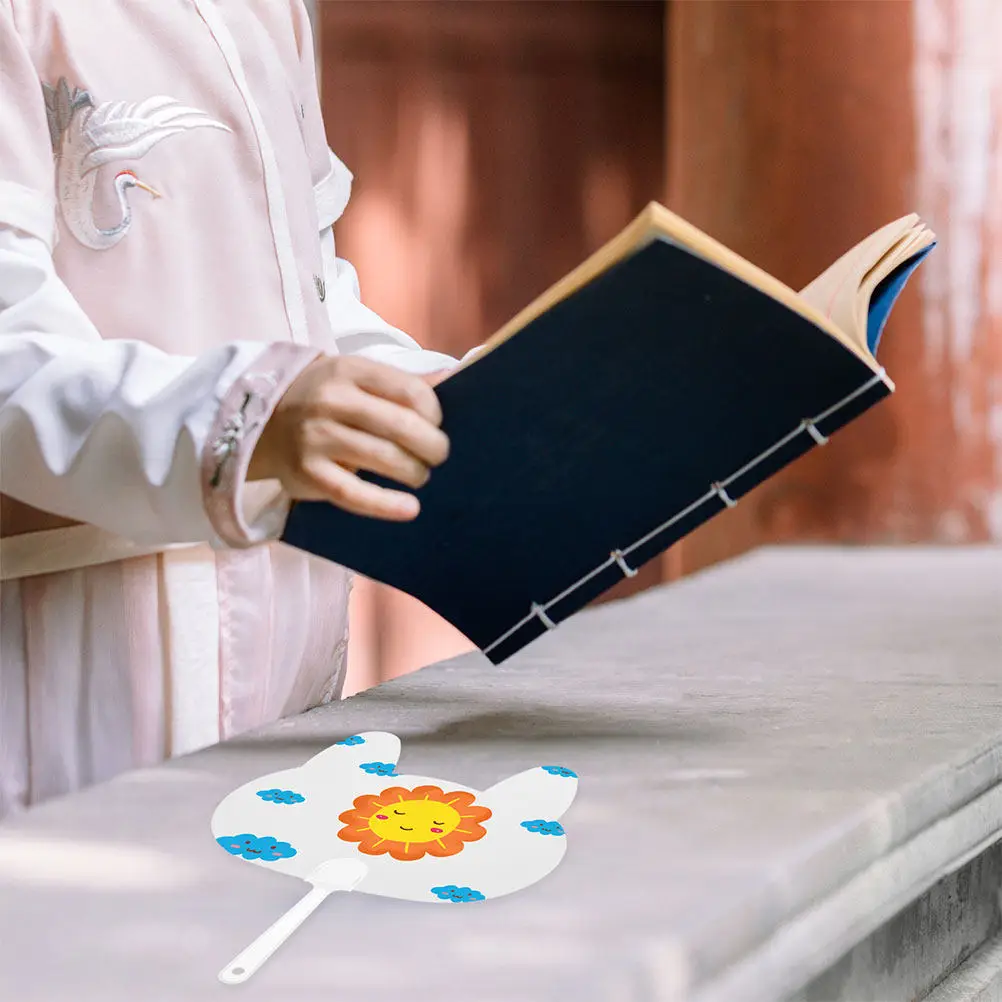 40 Stück Lüftergriffe, runde Mini-Kunststoffstäbe für DIY handgefertigte Lüfter, Bastelkurse, interaktive Eltern-Kind-Projekte, Lüfter