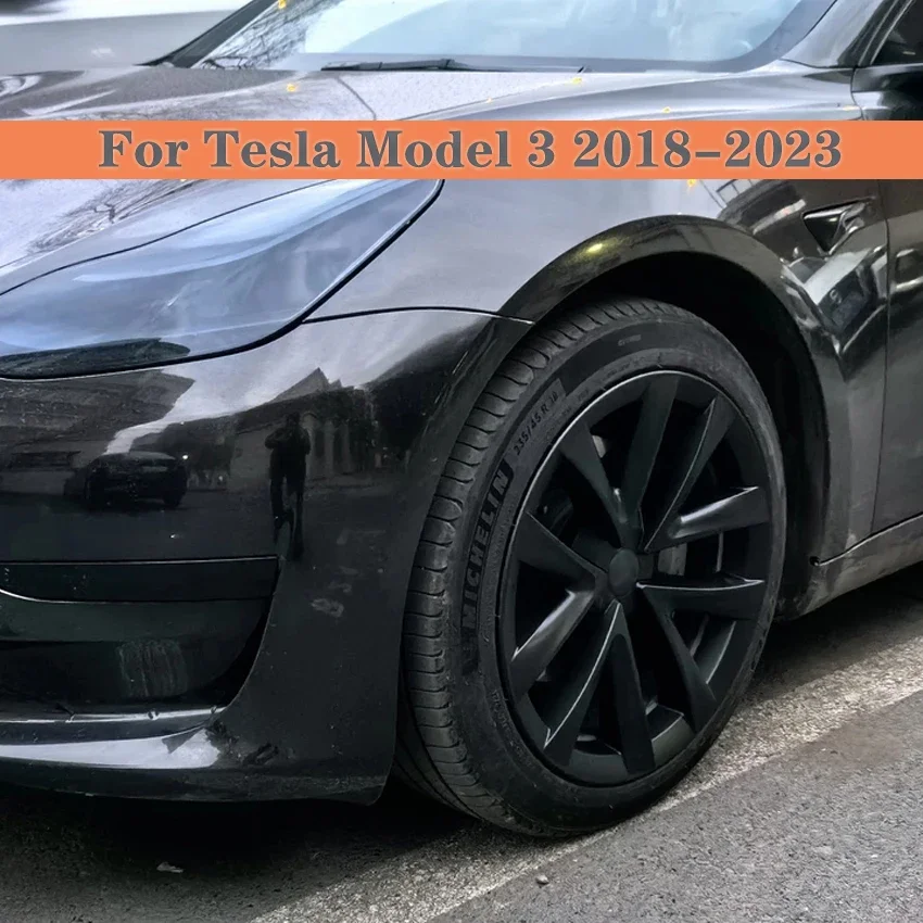 4PCS For Tesla Model 3 2018-2023 Hubcaps18 Inch Wheels Covers Replacement Hub Caps Compatible Automobiles Accessories